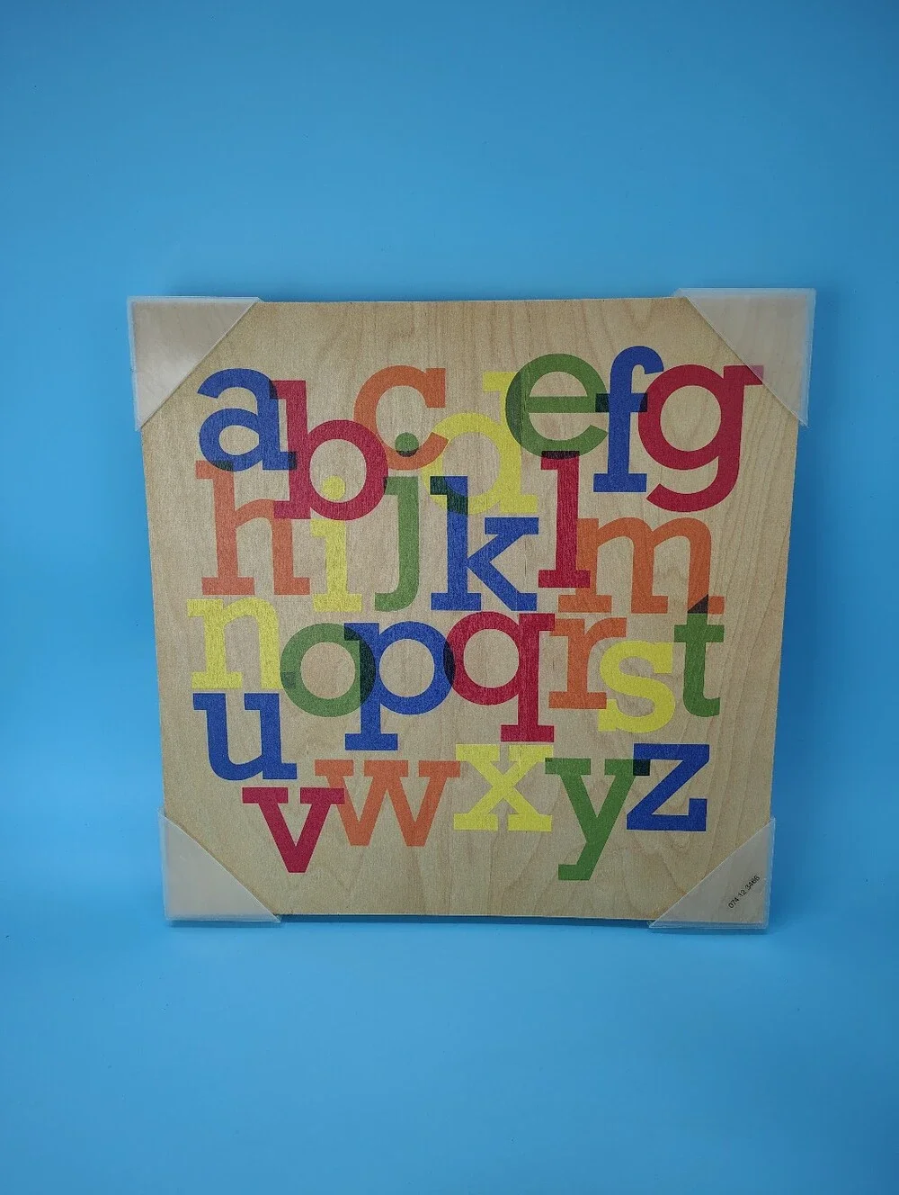 Alphabet Jumble Colorful Letters Wall Art Nursery Room Classroom 15x15x1 Wood